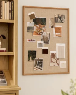 Oak & Linen Memo Board