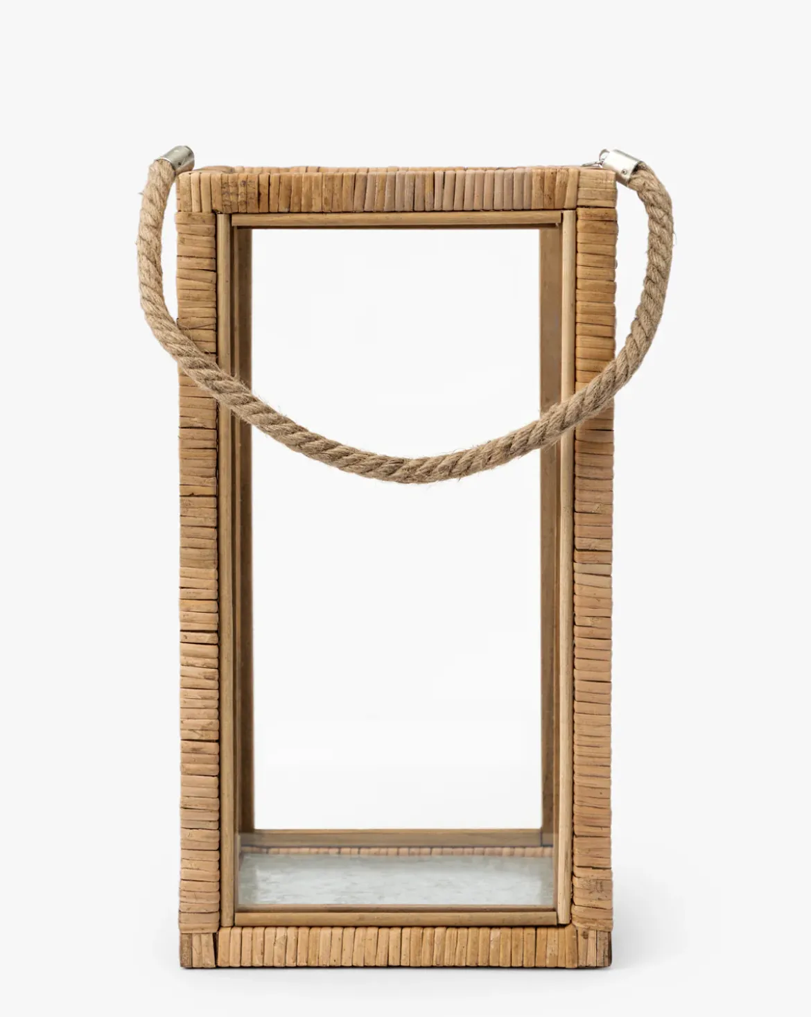 Rattan & Glass Lantern