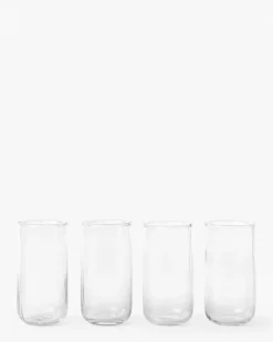 Ribbed Tall Drinking Glasses (Set of 4)