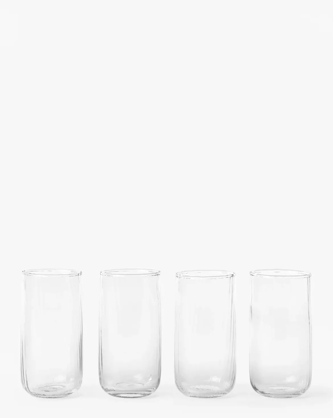 Ribbed Tall Drinking Glasses (Set of 4)