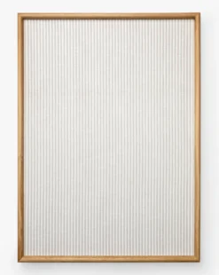 Striped Oak & Linen Memo Board