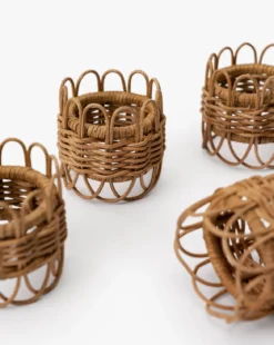 Twisted Rattan Napkin Rings (Set of 4)