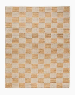 Wool & Jute Handwoven Checkered Rug