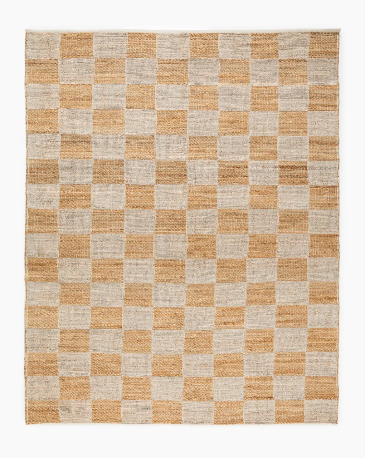 Wool & Jute Handwoven Checkered Rug