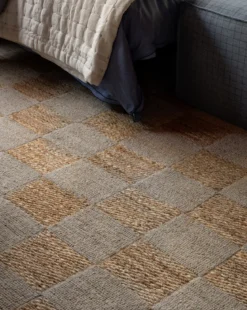 Wool & Jute Handwoven Checkered Rug