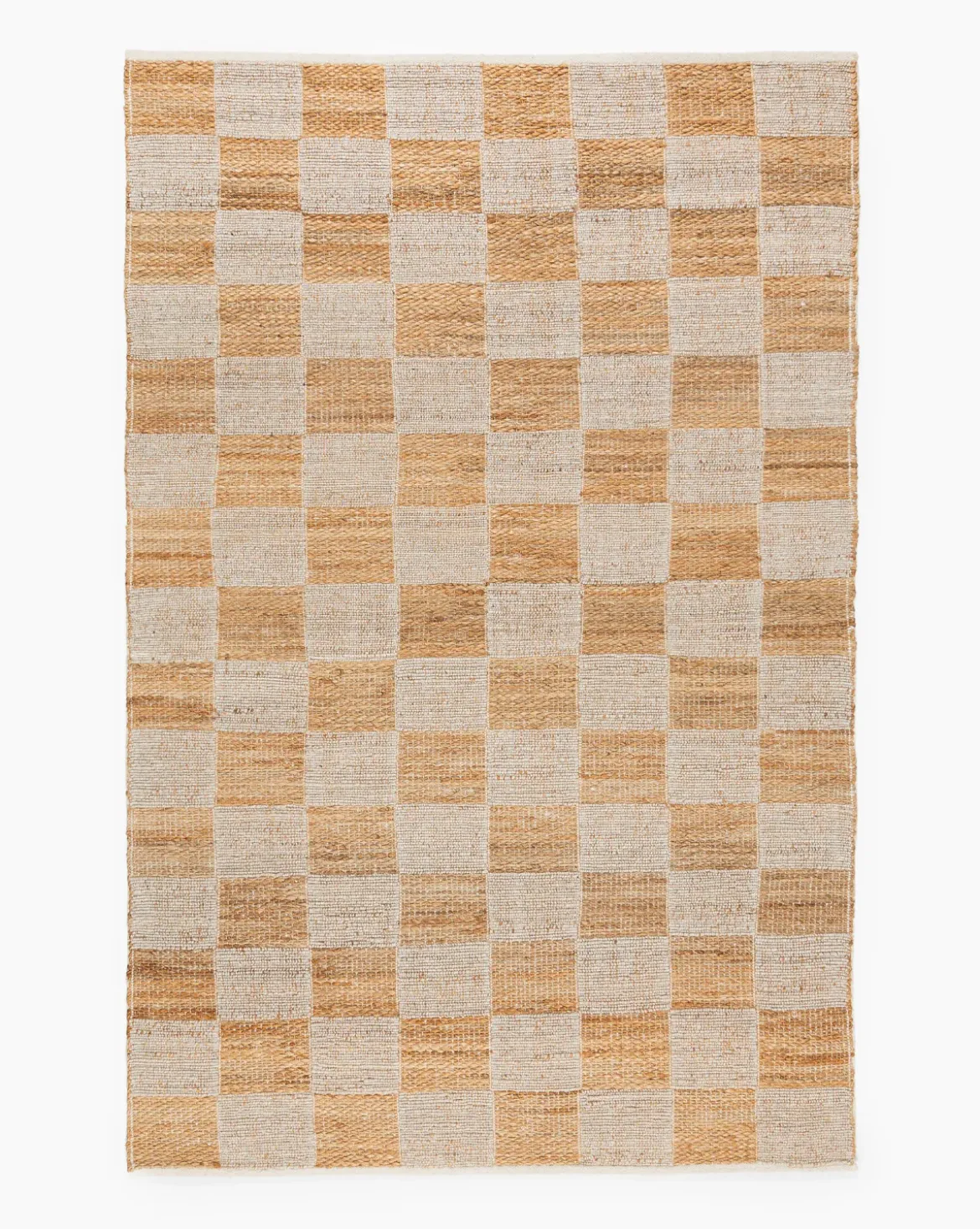 Wool & Jute Handwoven Checkered Rug
