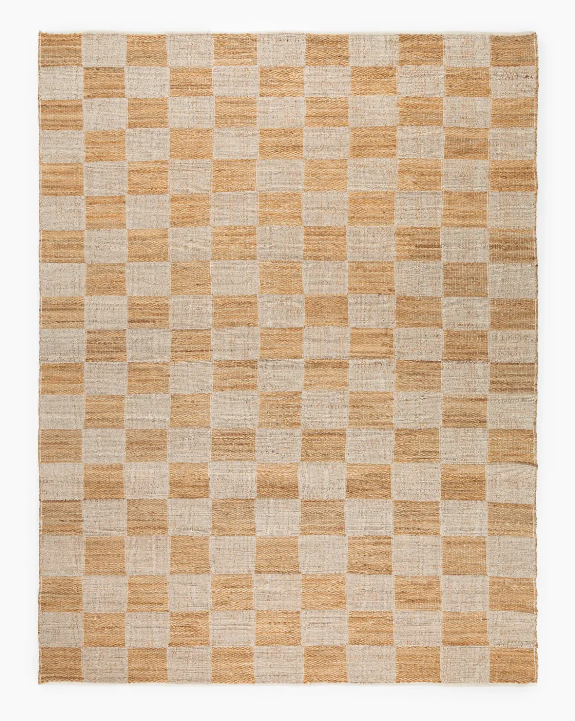 Wool & Jute Handwoven Checkered Rug
