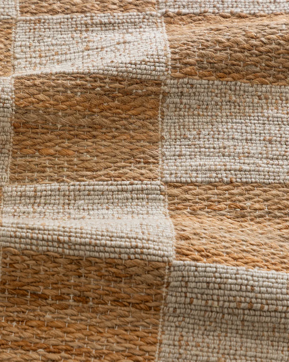 Wool & Jute Handwoven Checkered Rug