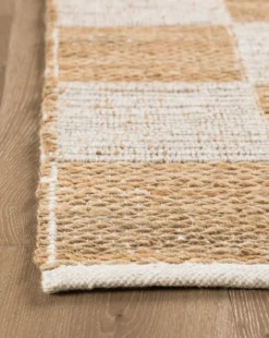 Wool & Jute Handwoven Checkered Rug