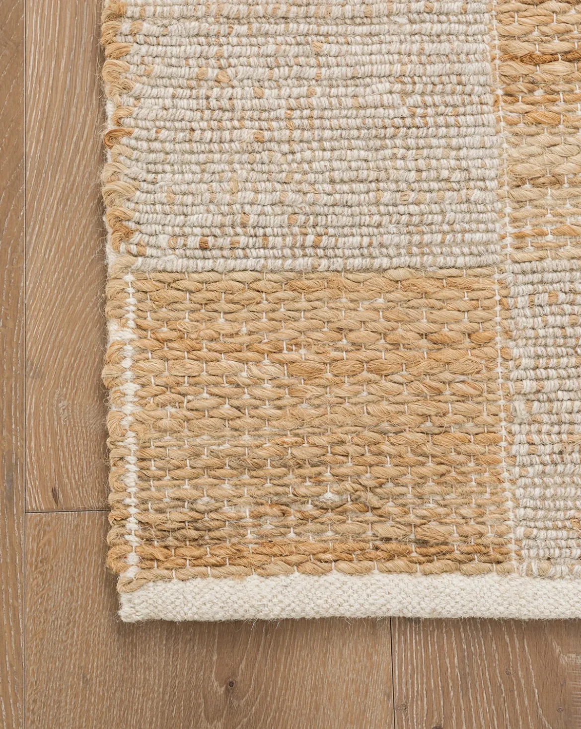 Wool & Jute Handwoven Checkered Rug