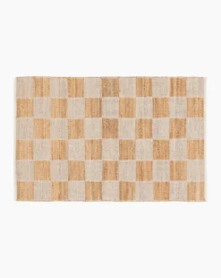 Wool & Jute Handwoven Checkered Rug
