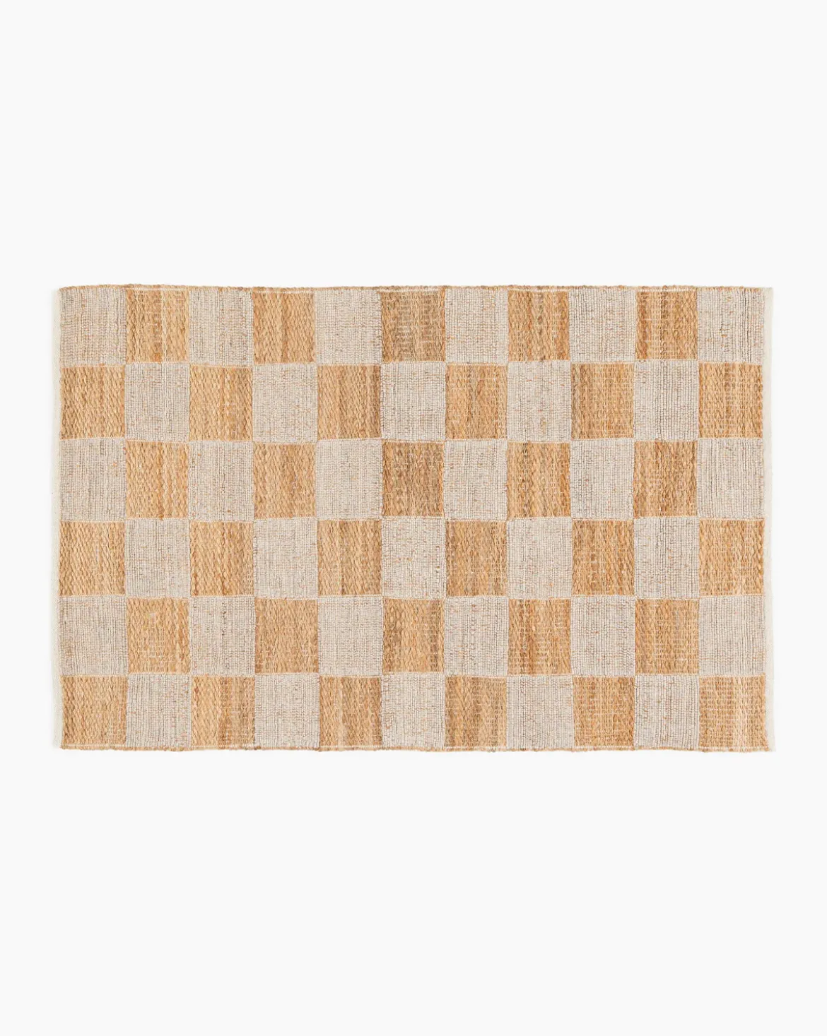 Wool & Jute Handwoven Checkered Rug