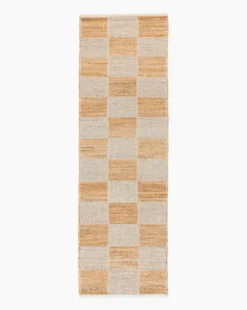 Wool & Jute Handwoven Checkered Rug